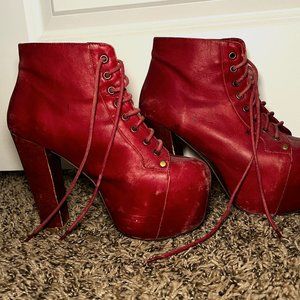 Jeffrey Campbell Red Leather Lita